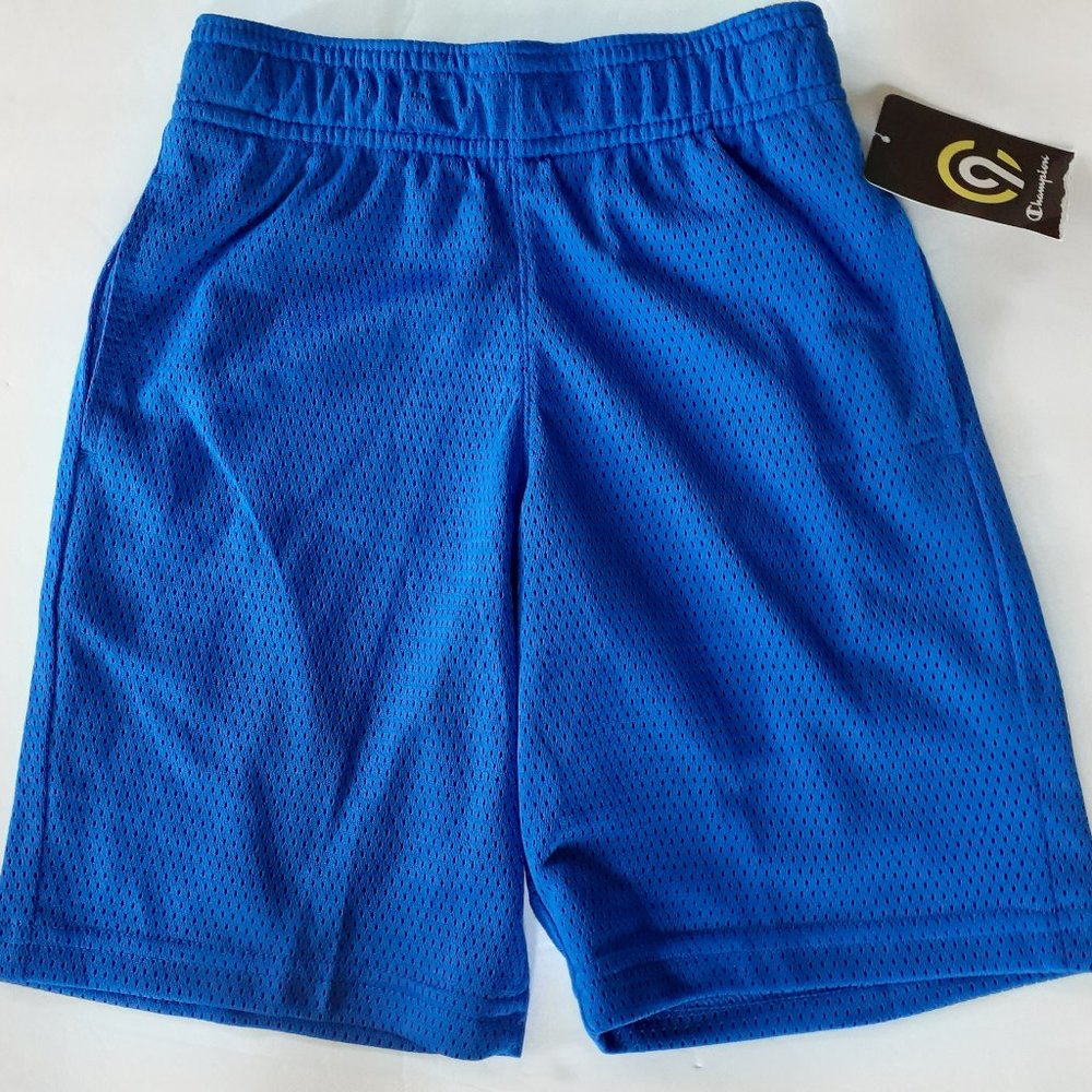 C9 Champion Boys Shorts Athletic Gym Blue Pull On Mesh Size 4-5 New